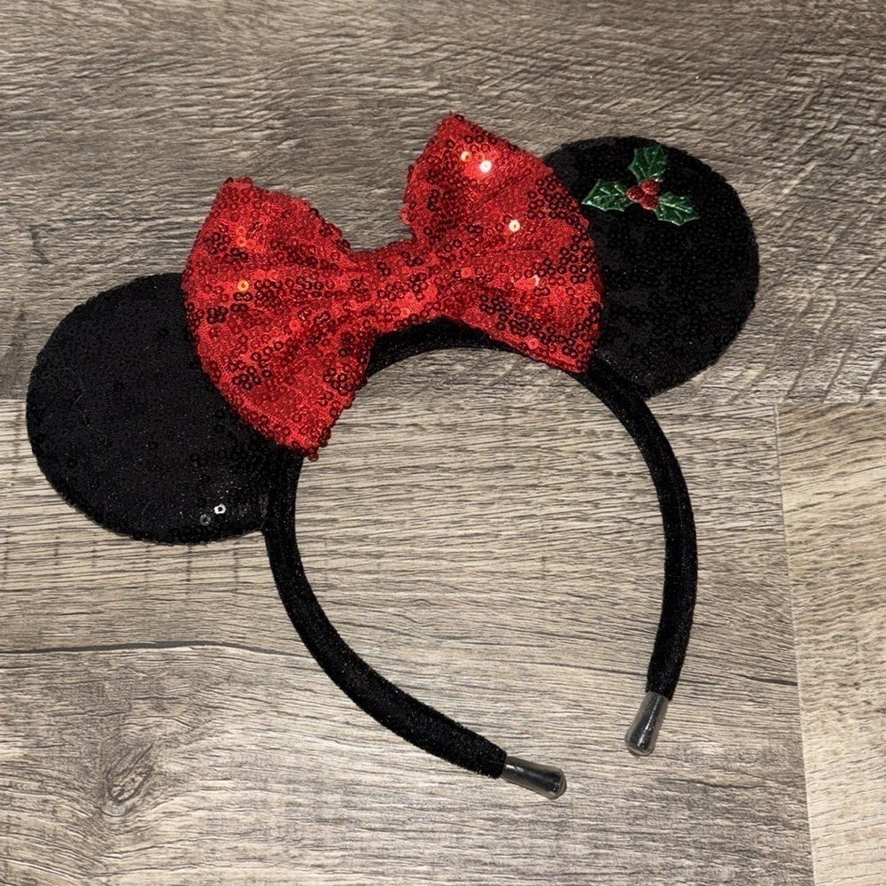 Kids Black and Red Sequin Mouse Ears Headband - Picture 3 of 3
